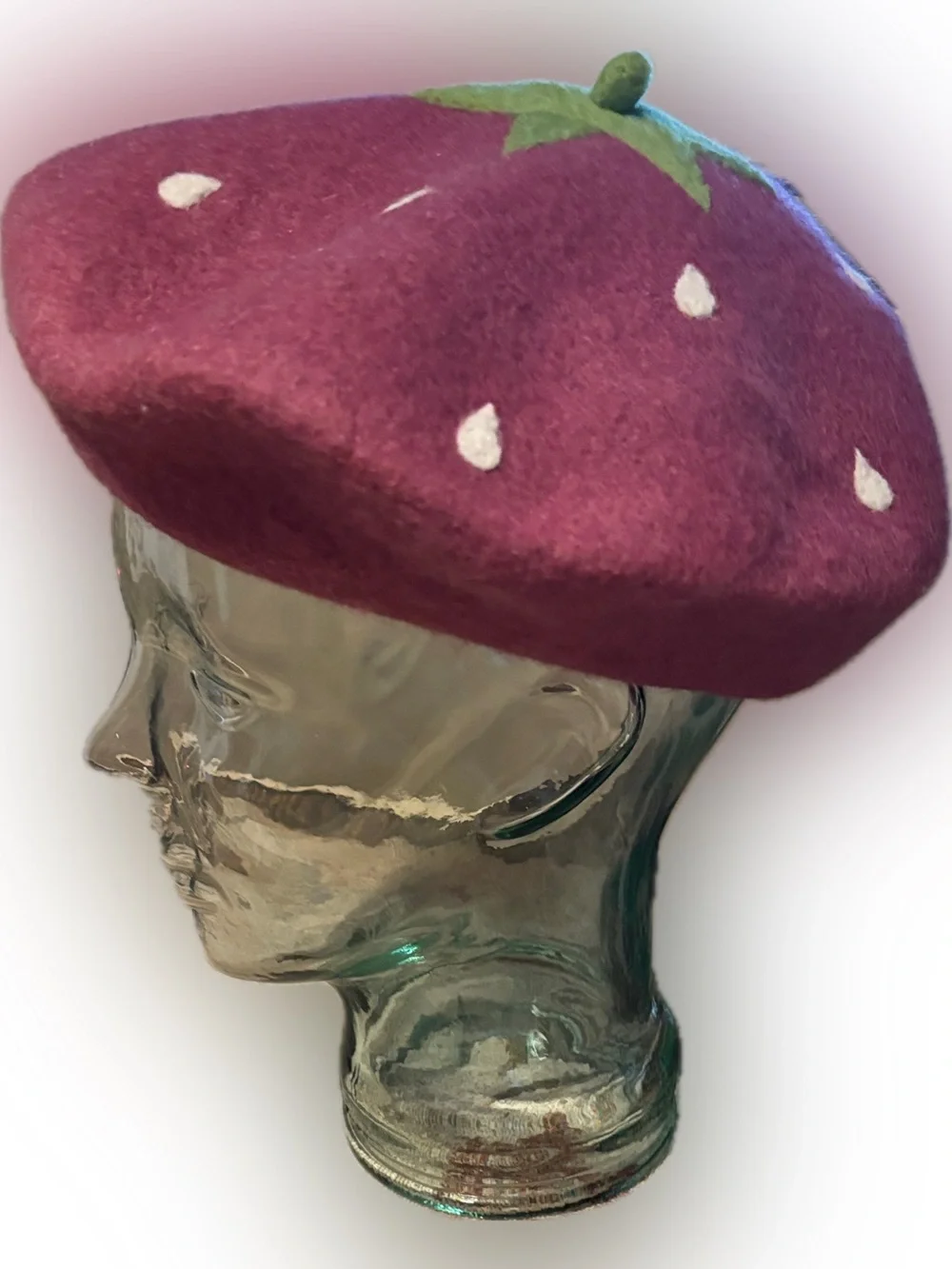 Raspberry Beret - Handmade Felted Wool French Beret Hat Made in Tasmania O/S